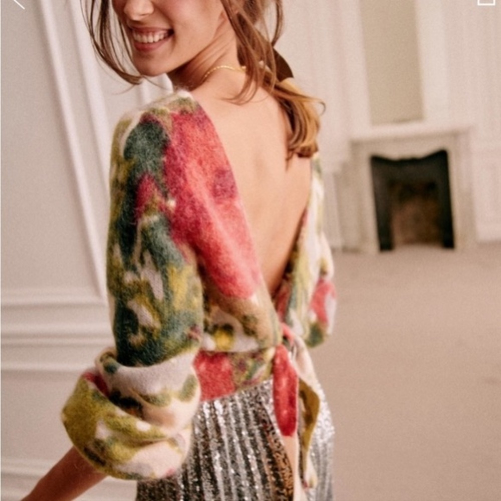 Sezane Multicolor Off-the-Shoulder Sweater